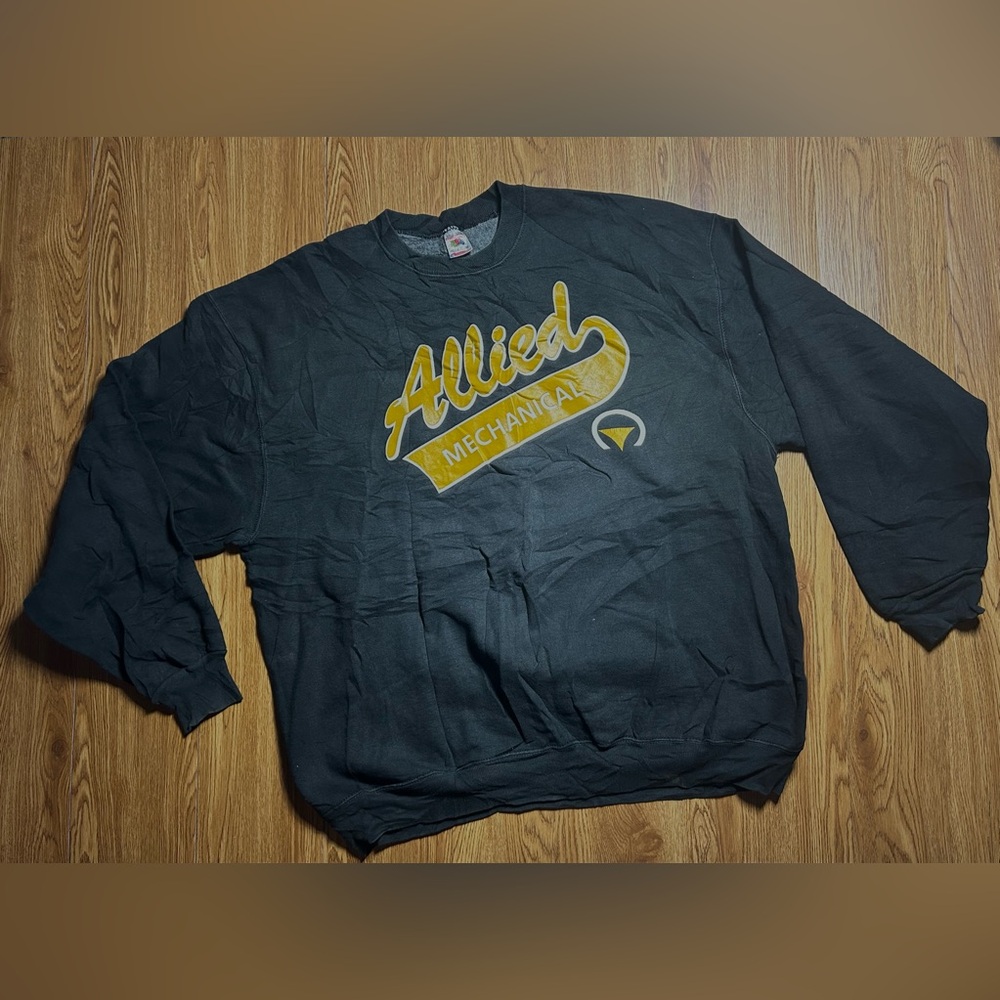 Fruit of the loom sweatshirt vintage Allied mechanical XXL Blk
